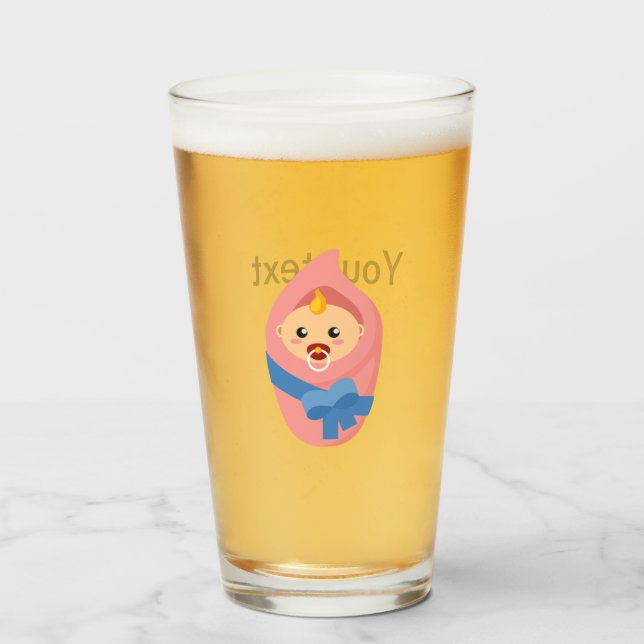 Newborn baby clipart glass (Front Filled)