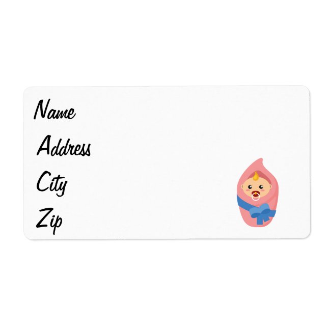 Newborn baby clipart label (Front)