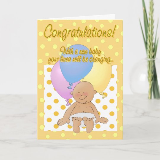 Newborn baby congratulations cartoon greeting card | Zazzle.com