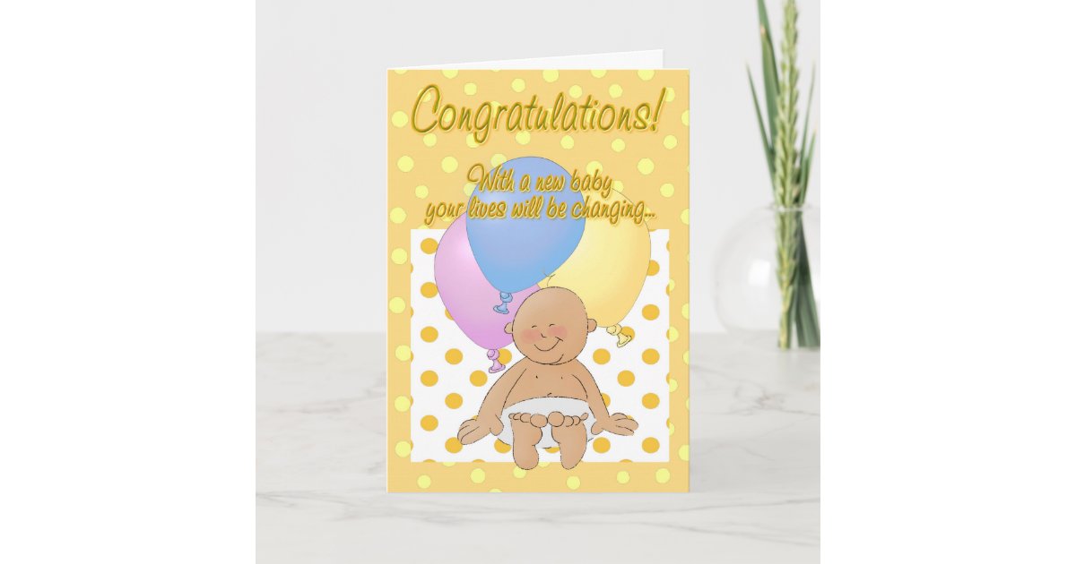 Newborn baby congratulations cartoon greeting card | Zazzle.com