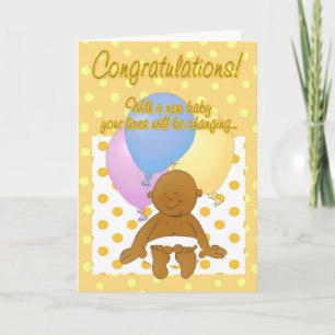 Newborn baby congratulations cartoon greeting card