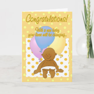 Newborn baby congratulations cartoon greeting card