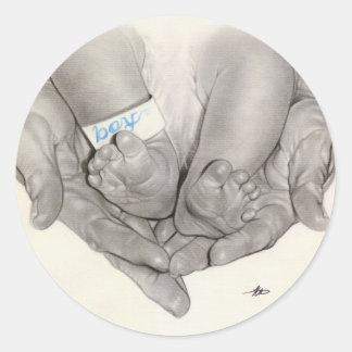 Newborn baby feet hands Sticker