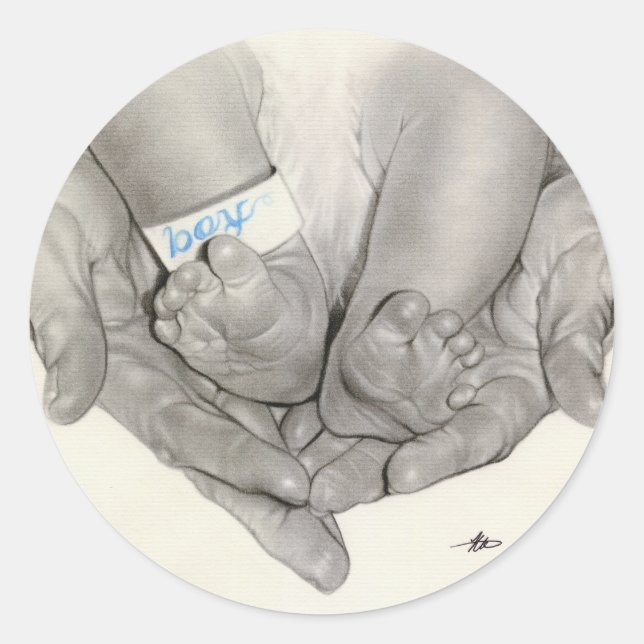 Newborn baby feet hands Sticker (Front)