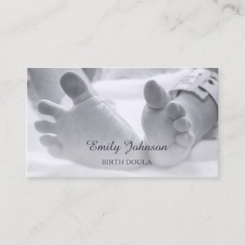 Newborn Baby Feet Hospital Band Birthing Doula Business Card by GirlyBusinessCards at Zazzle