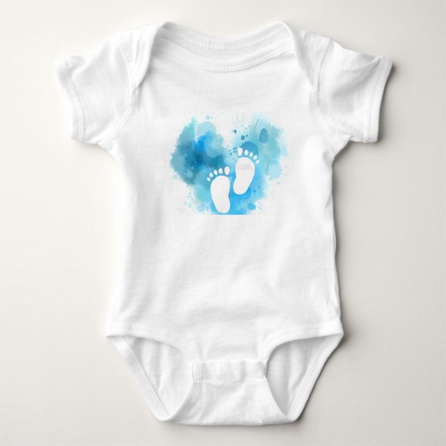 Newborn baby footprint design  bodysuit (Front)