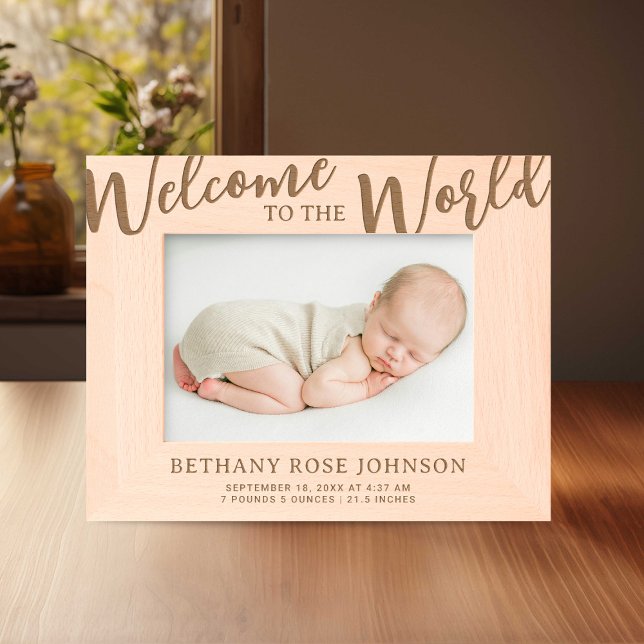 Newborn Baby Gift Birth Stats Engraved Frames (Creator Uploaded)