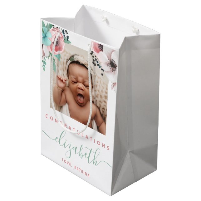 Newborn Baby Girl Gift Bag (Back Angled)