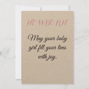 NEWBORN BABY GIRL INVITATION