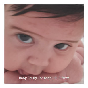 newborn baby girl photo faux canvas print
