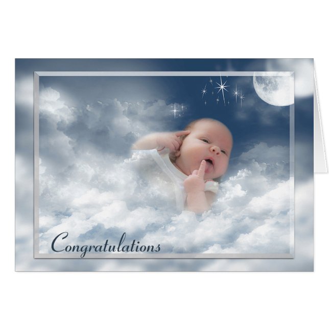 Newborn Baby in Cloud Blanket Cards (Front Horizontal)