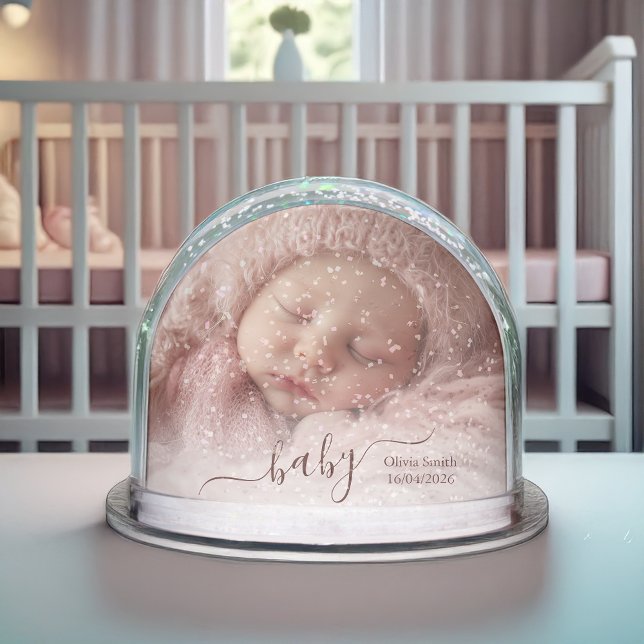 Newborn Baby Keepsake - Photo Personalized Snow Globe (Creator Uploaded)