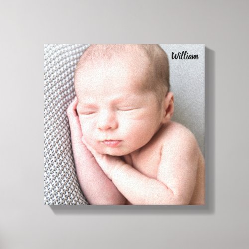 Newborn Baby Name Picture Photo Photography Canvas Print