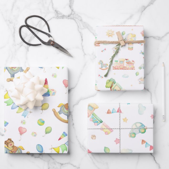Newborn Baby Nursery  Wrapping Paper Sheets (Front)