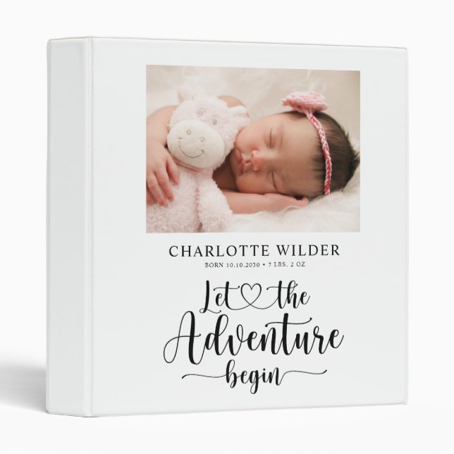 Newborn Baby Photo Album Binder (Front/Spine)