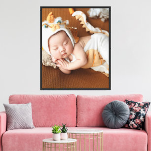 NEWBORN BABY PHOTO CUSTOM STRETCHED CANVAS  PRINT