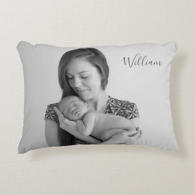 Newborn Baby Photo Photography Family Gift Accent Pillow (Front)