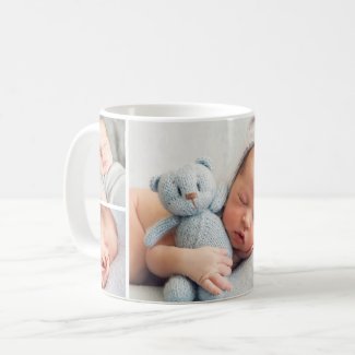 Newborn Baby Photo Shoot Collage | Five Picture Coffee Mug