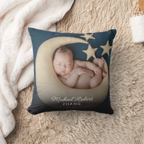 Newborn Baby Photo Throw Pillow