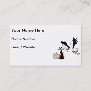 Newborn Baby & Stork Business Card