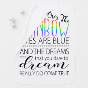 Newborn Baby Swaddle Blanket, Over the Rainbow Stroller Blanket