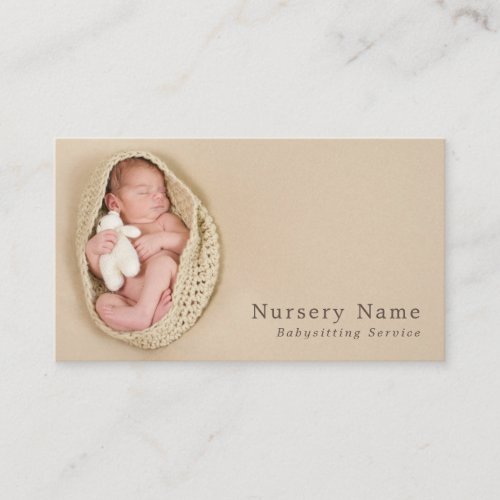 Newborn Baby  Teddy Babysitter Daycare Nursery Business Card