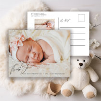 Newborn Baby Thank You Photo Birth Announcement Postcard