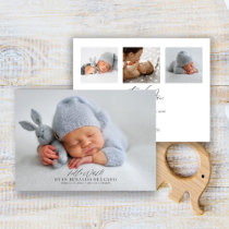 Newborn Birth Announcement 4- Photo Thank You Card