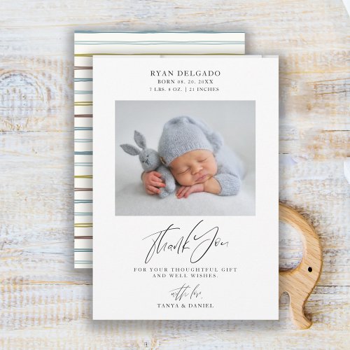 Newborn Birth Announcement Photo Thank You Card