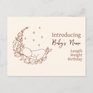 Newborn Birth Announcement Postcard