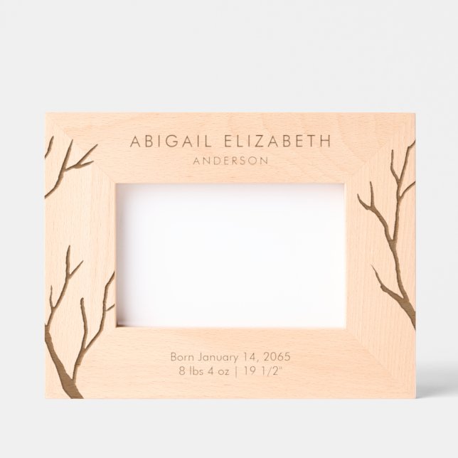 Newborn Birth Details Personalized  Engraved Frames (Front)