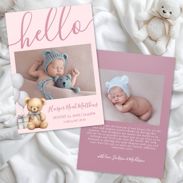 Newborn Birth Photo Girl Baby Announcement (Newborn Birth Photo Girl Baby Announcement )