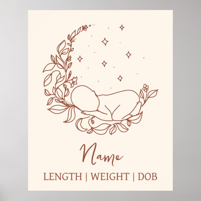 Newborn Birth Stats Poster (Front)