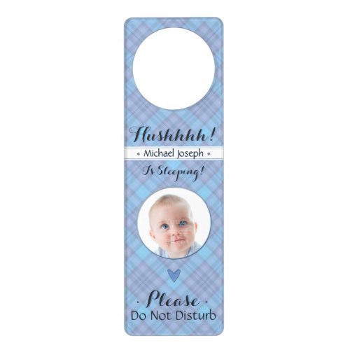 Newborn Boy Hush Do Not Disturb Sleeping Baby Door Hanger