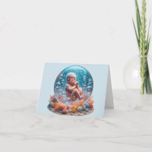 Newborn Boy in Bubble Card