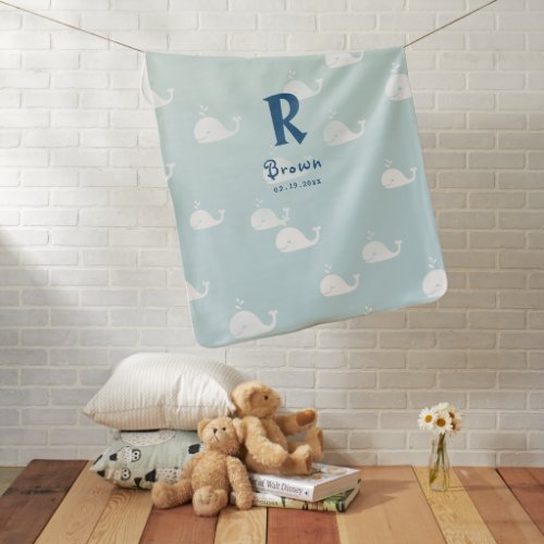 Newborn boy personalized baby keepsakes monogram baby blanket