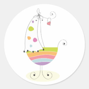 Newborn Crib Classic Round Sticker