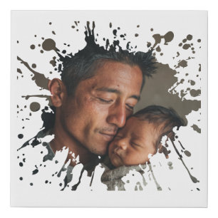 Newborn Dad Personalized Canvas Faux Wrapped