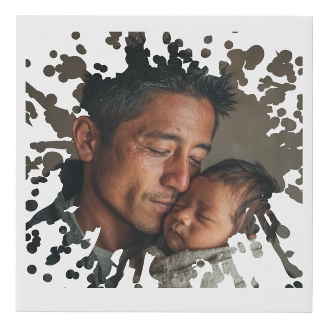 Newborn Dad Personalized Canvas Faux Wrapped  (Front)