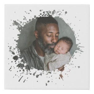 Newborn Dad Personalized Canvas Faux Wrapped Print