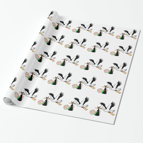 Newborn Delivery by Stork Wrapping Paper