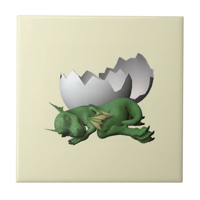 Newborn Dragon Ceramic Tile (Front)