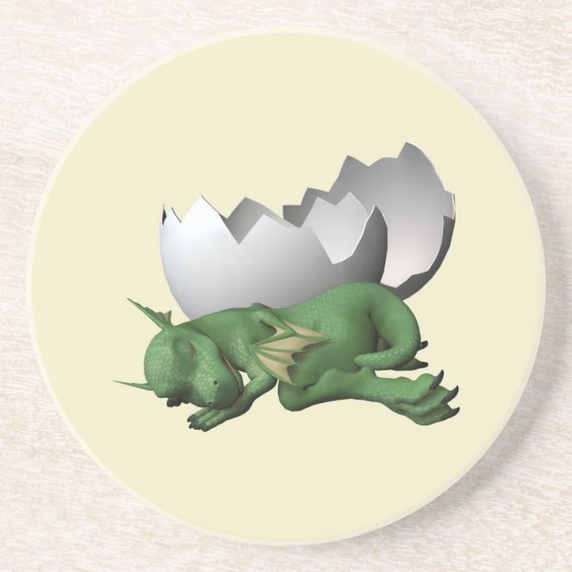 Newborn Dragon Sandstone Coaster (Front)