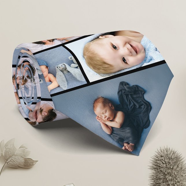 Newborn Father's Day Gift Family Photo Collage Neck Tie (Creator Uploaded)