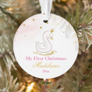 Newborn First Christmas Ornament Baby Swan