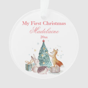 Newborn First Christmas Ornament Forest Animals
