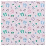 Newborn Footprints Binkies and ID pattern Fabric