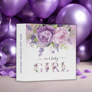 Newborn Garden Flowers Baby Girl Photo Album 3 Ring Binder