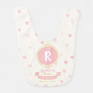 Newborn girl personalized baby keepsakes monogram bib