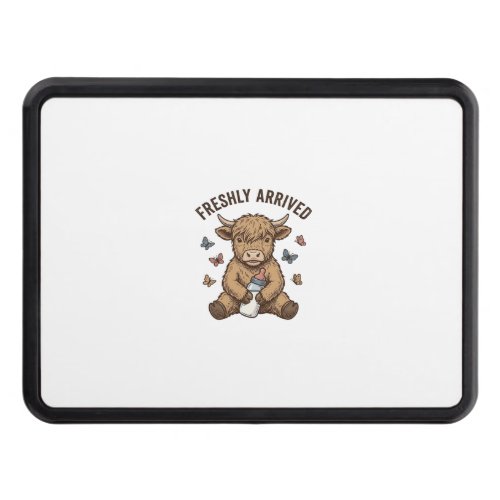 Newborn Highland Calf Baby Announcement Design Hitch Cover